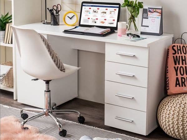 Lavender Matt White Desk