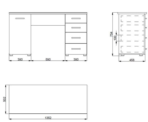 Lavender Sonoma Oak Effect Desk