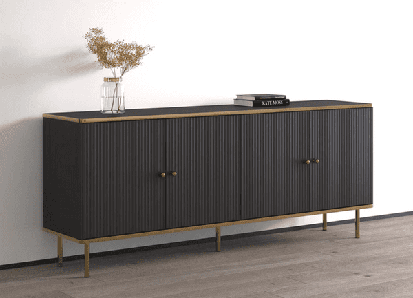 Lavender Black And Gold 4 Door Wide Sideboard