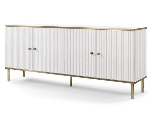Lavender White And Gold 4 Door Wide Sideboard
