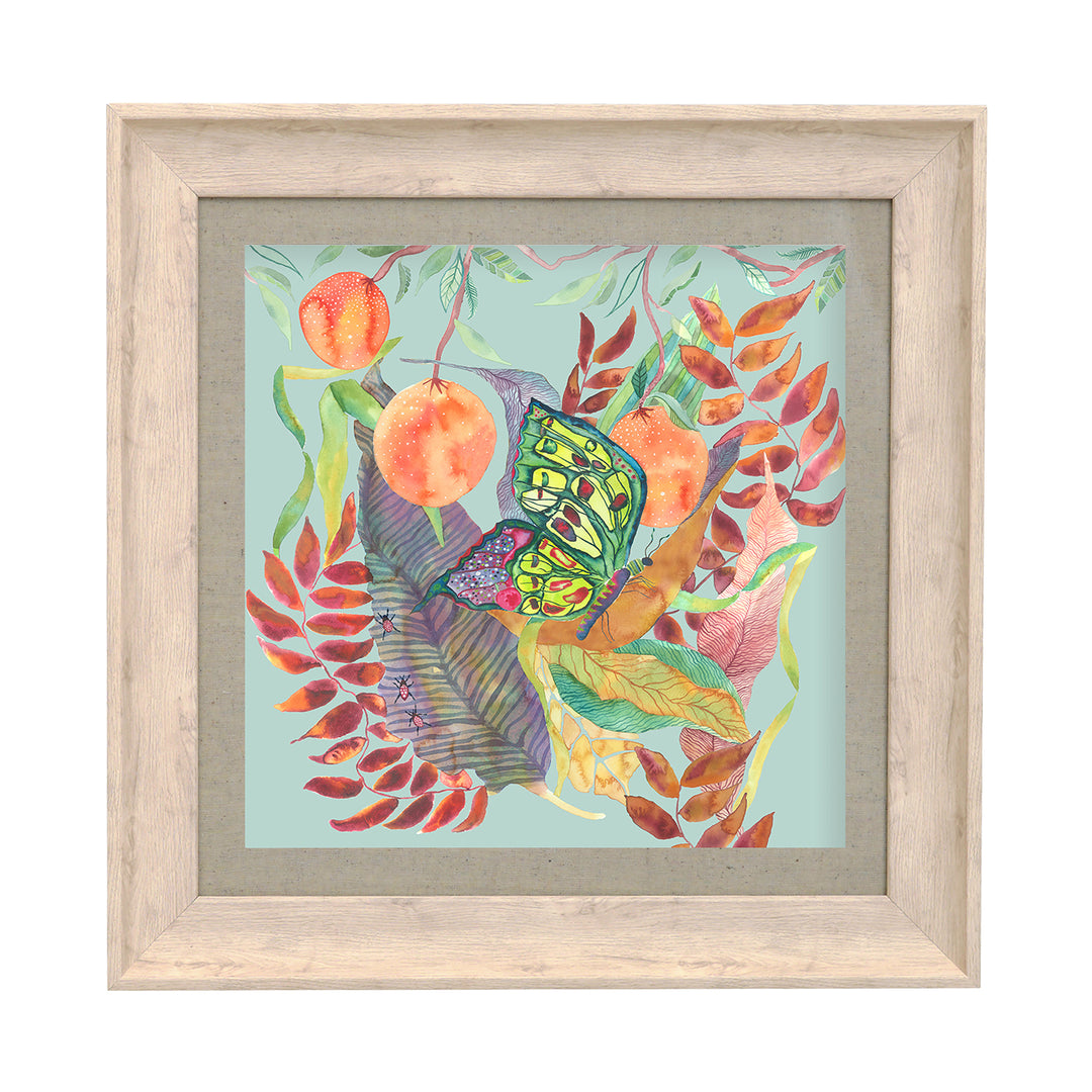 FRAME BIRCH MIRABELLA BUTTERFLY ROBINS EGG 46X46