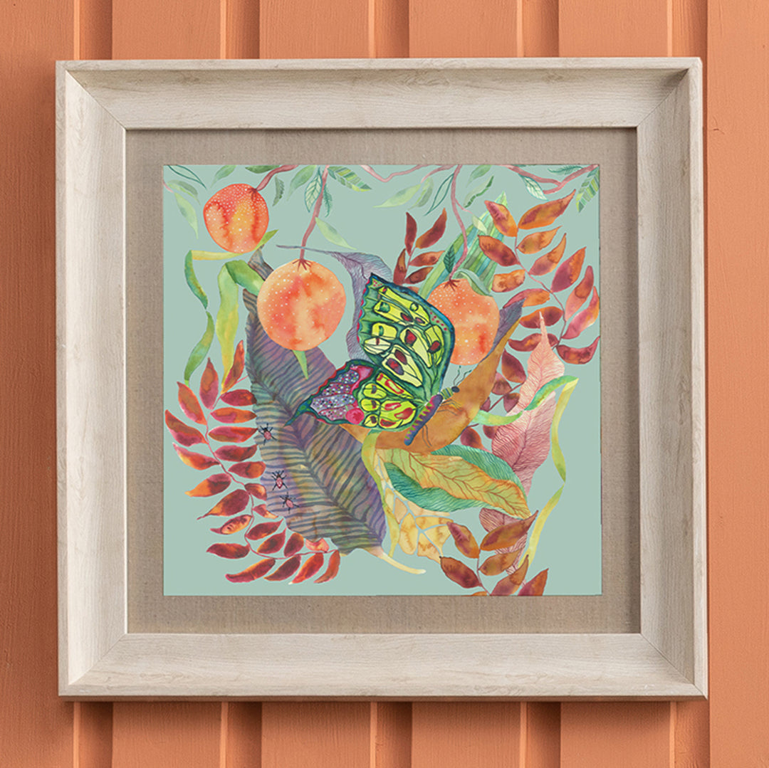 FRAME BIRCH MIRABELLA BUTTERFLY ROBINS EGG 46X46