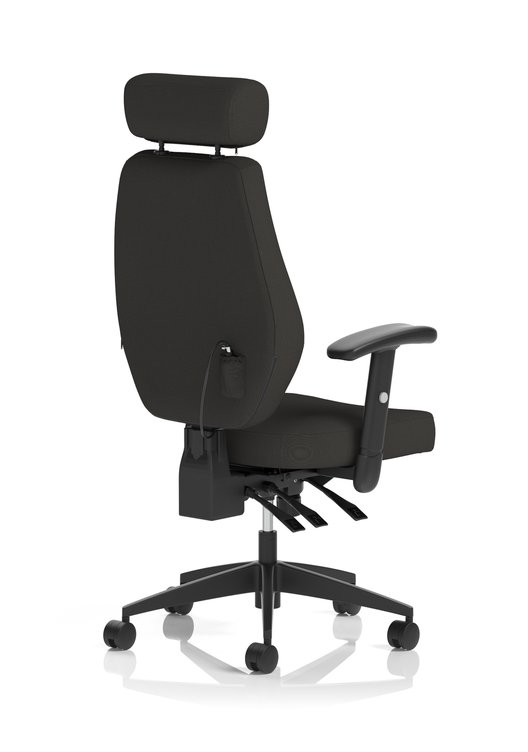Nexus High Back Black Fabric Ergonomic Task Operator Office Chair with Arms and Headrest