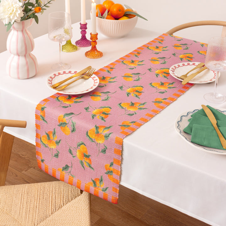 ORANGES 230X35 TABLE RUNNER PINK