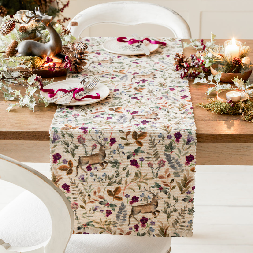REINDEER 230X35 TABLE RUNNER BERRY