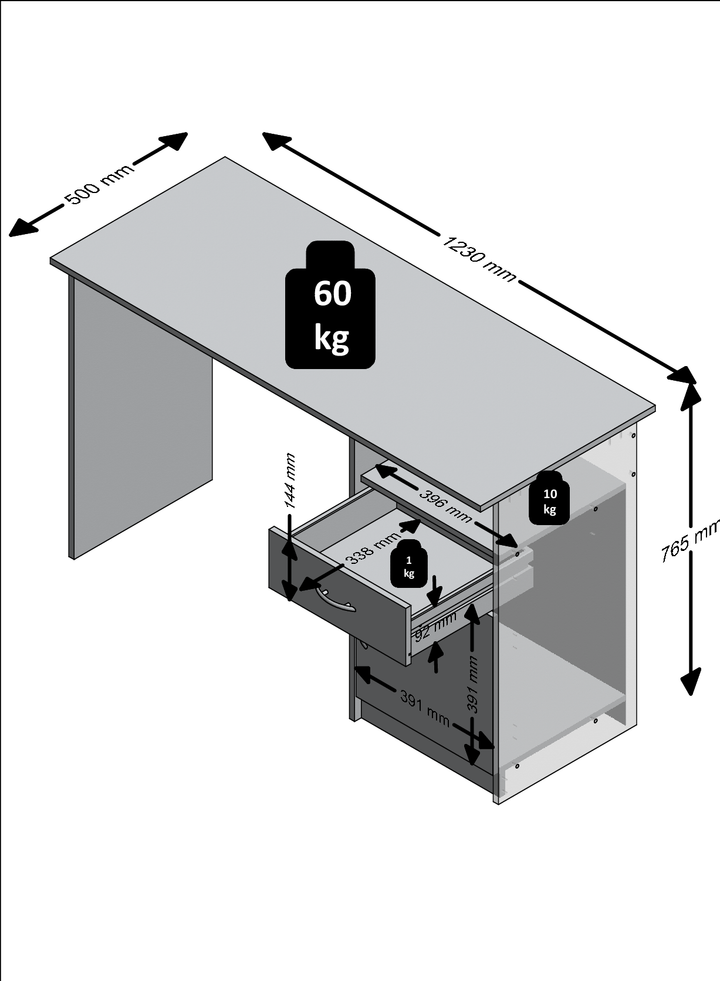 Orchid Grey and White Desk