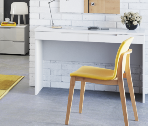 Tulip White Gloss 2 Drawer Desk