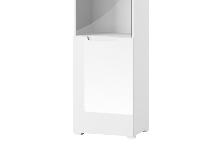 Tulip White Gloss Tall 1 Glass Door Display Unit