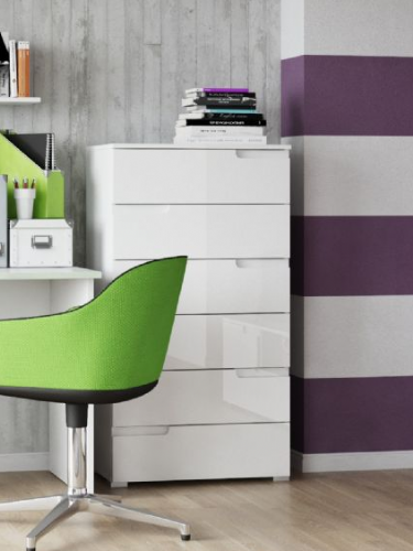 Tulip White High Gloss Chest Of Drawers