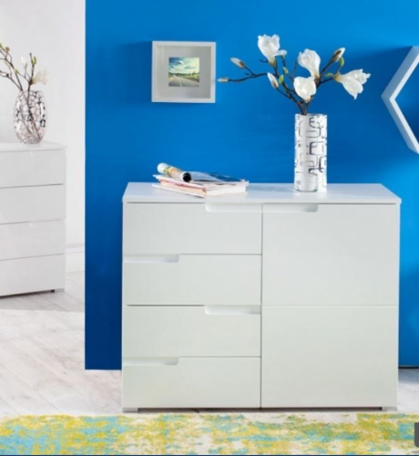 Tulip White High Gloss Narrow Sideboard