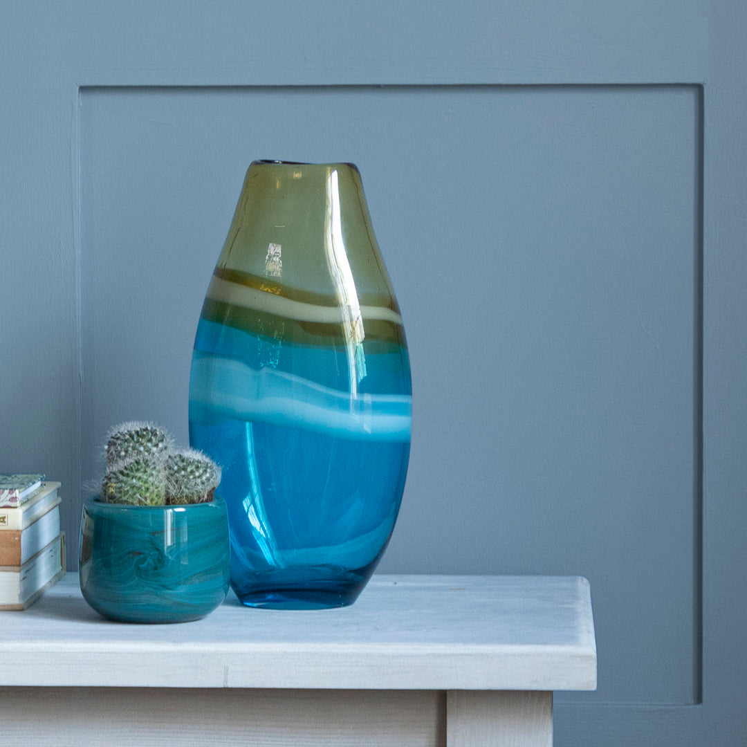 THORIN GLASS VASE AQUA