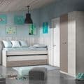 Daisy White & Grey Ash 2 Door Wardrobe