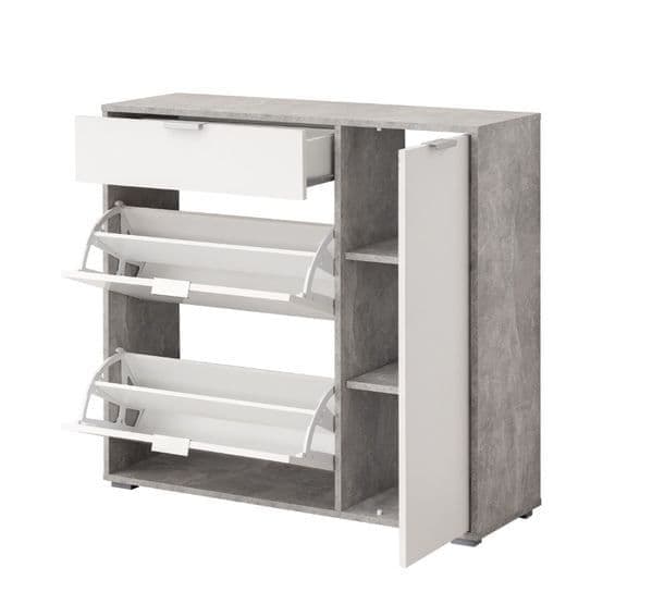 Rose Grey and White Shoe Cabinet