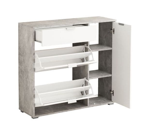 Rose Grey and White Shoe Cabinet