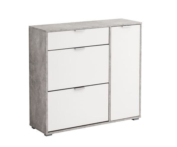 Rose Grey and White Shoe Cabinet