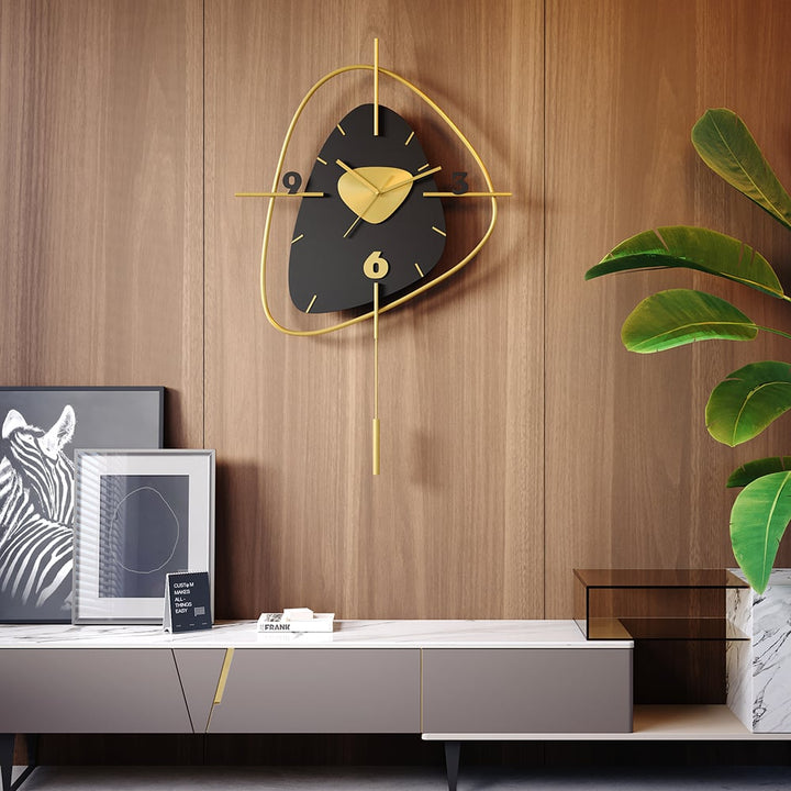 Scandinavian Wall Clock with Metal Pendulum