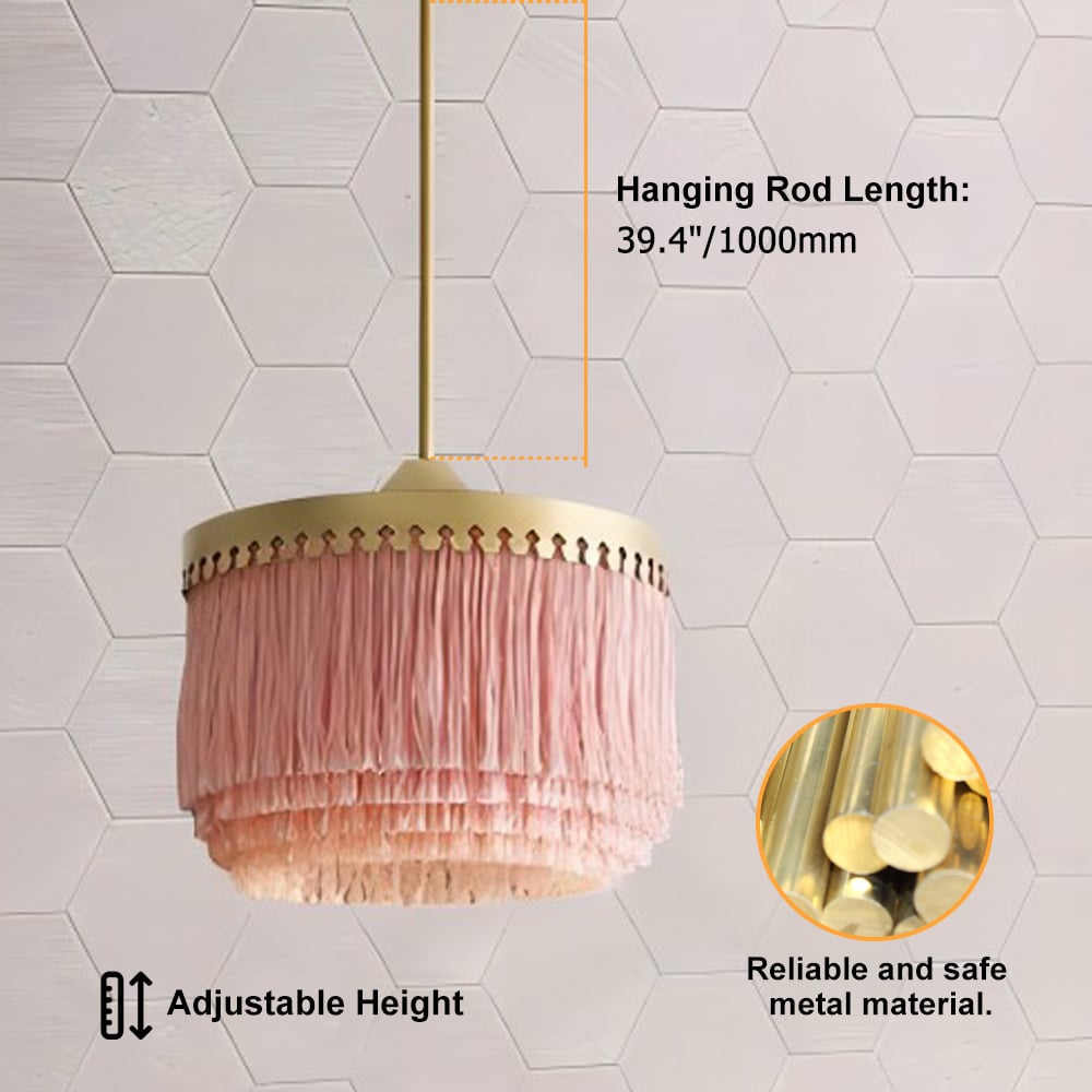 Fringe Pink Pendant Light