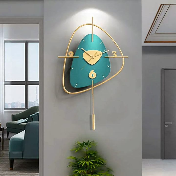Scandinavian Wall Clock with Metal Pendulum