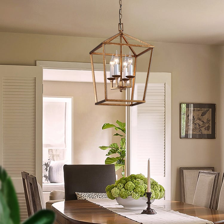 Foyer Pendant Light in Brass