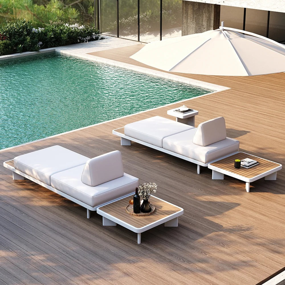 5 PCS Wood-Plastic & Aluminum L Shaped Sofa