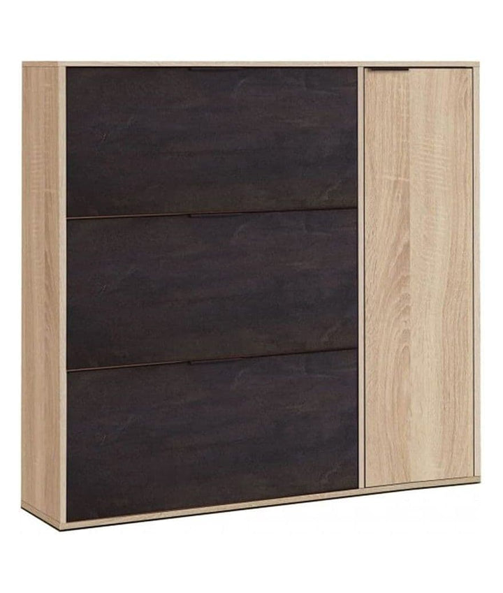 Jasmine Oak Effect And Oxido Dark Brown Shoe Cabinet with 4 Door