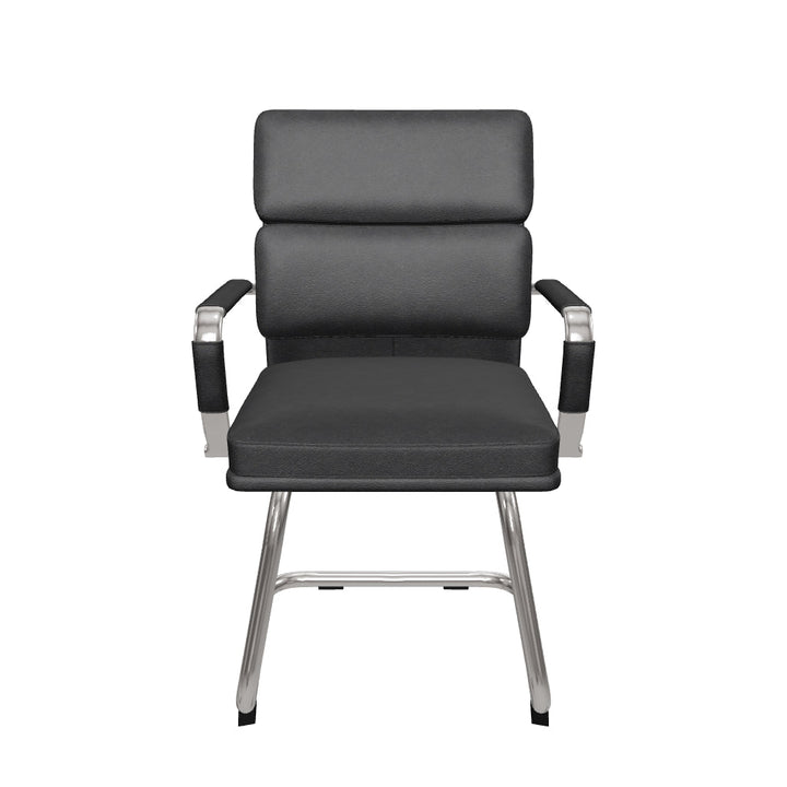Advocate Medium Back Leather Visitor Office Chair with Arms
