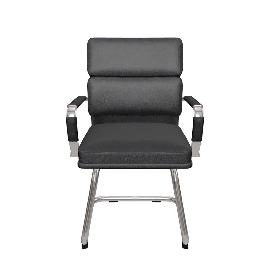 Advocate Medium Back Leather Visitor Office Chair with Arms