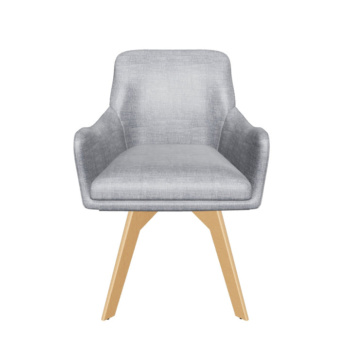 Carmen Grey Fabric Wooden Leg Visitor Chair