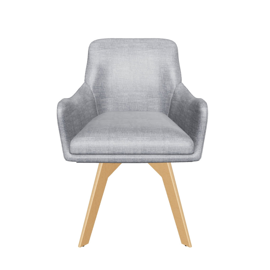 Carmen Grey Fabric Wooden Leg Visitor Chair