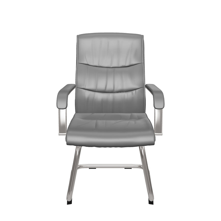 Carter Medium Back Black Leather Cantilever Visitor Office Chair with Arms