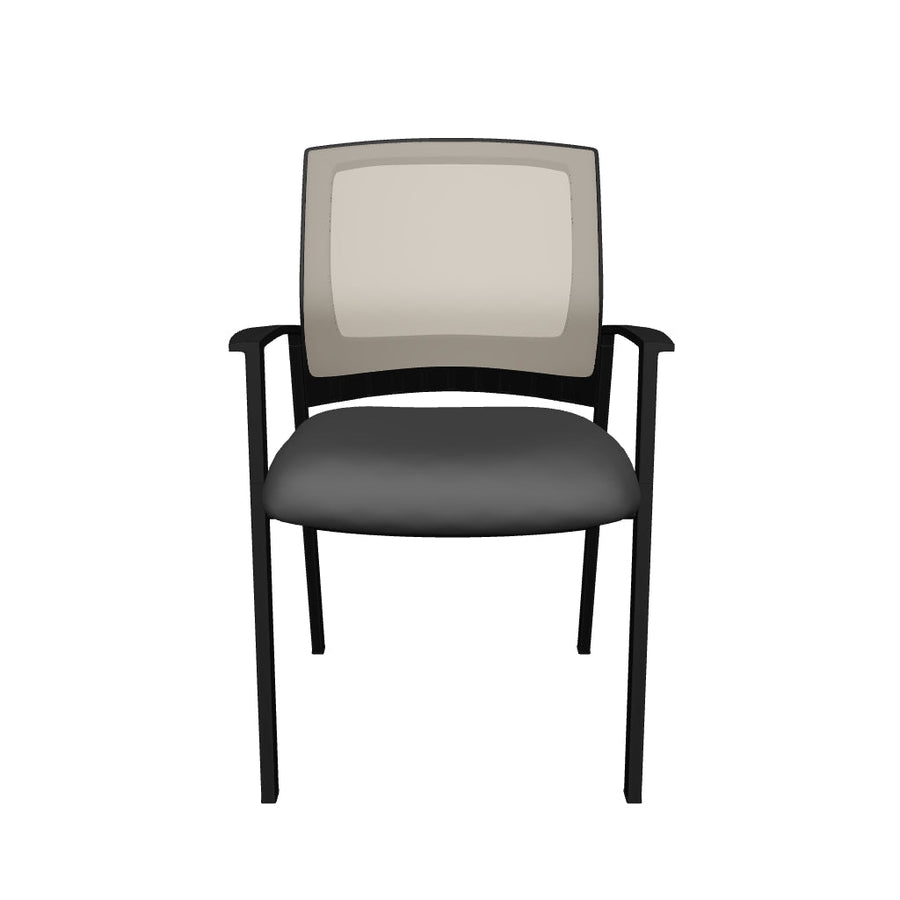 Metro Medium Mesh Back Stacking Visitor Chair with Arms
