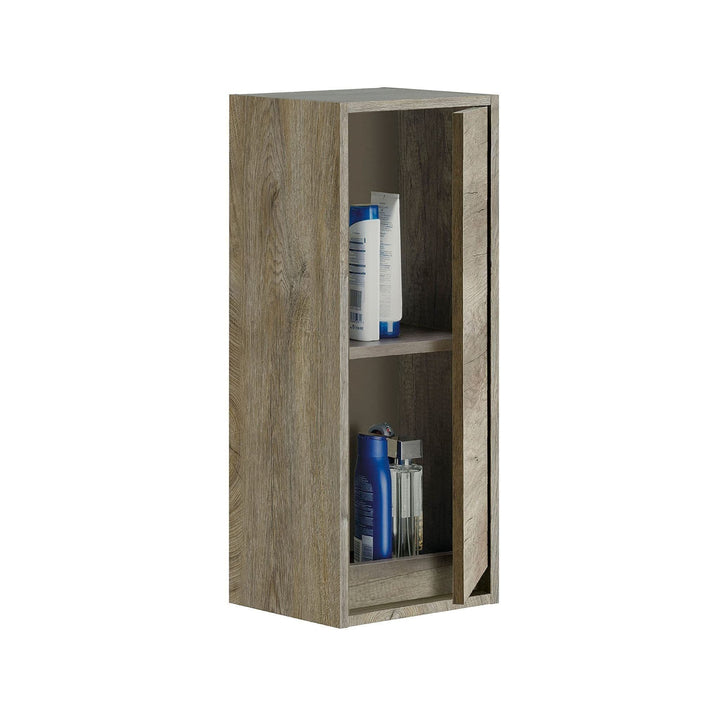 Daisy Grey Oak Effect 1 Door Wall Mounted Floating Bathroom Cupboard