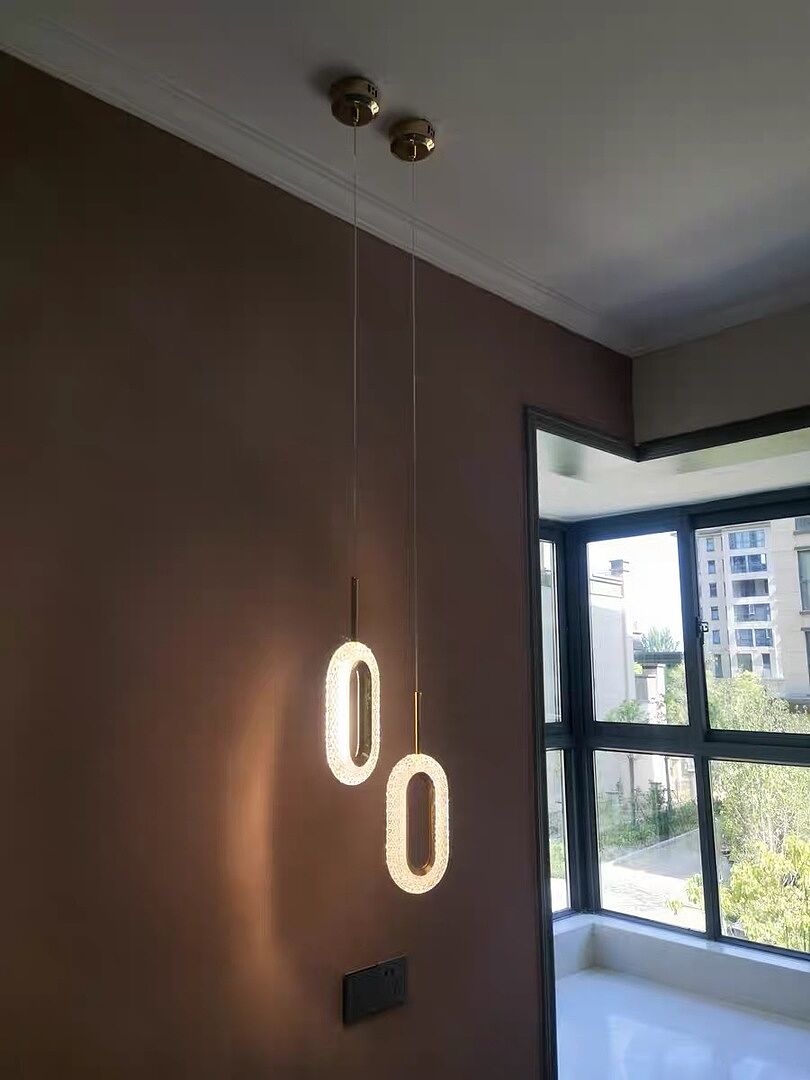 Gold Ovated Pendant Light 1-Light LED Lighting