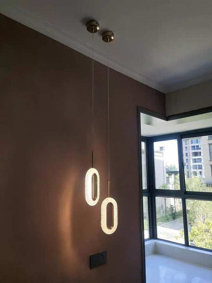 Gold Ovated Pendant Light 1-Light LED Lighting