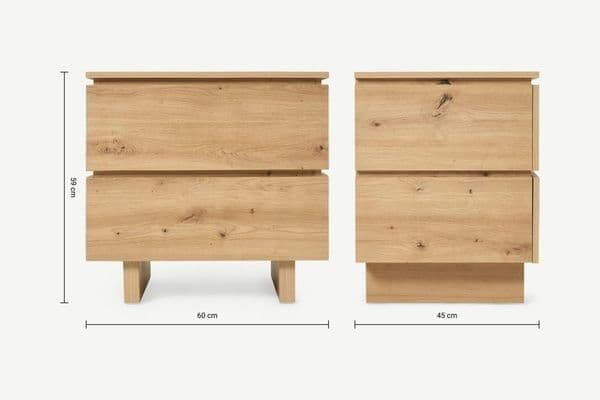 Daisy Artisan Oak Effect 2 Drawer Bedside