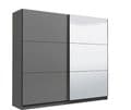 Iris Grey 220cm Sliding Wardrobe with Mirror