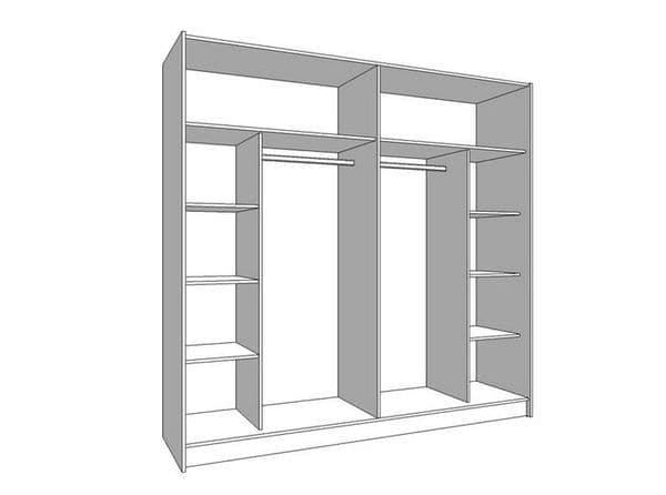 Iris Grey 220cm Sliding Wardrobe with Mirror