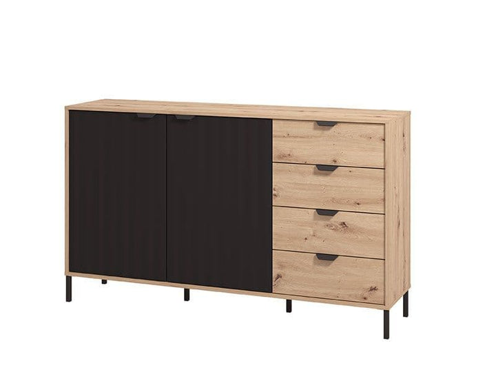 Lily Artisan Oak Effect And Black Sideboard