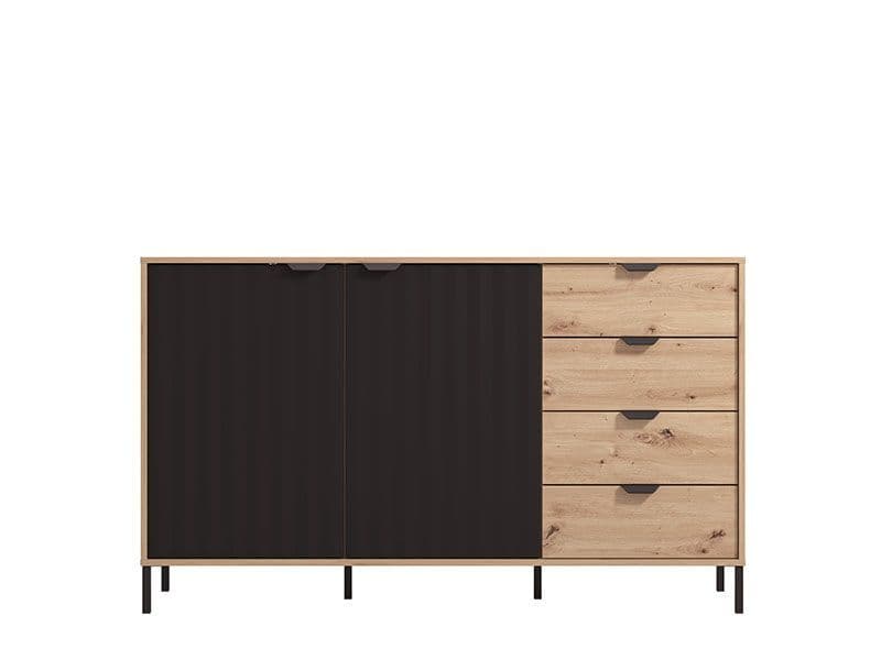 Lily Artisan Oak Effect And Black Sideboard