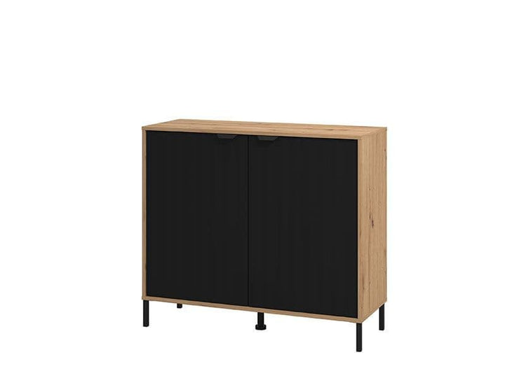 Lily Oak Effect And Black Small Sideboard
