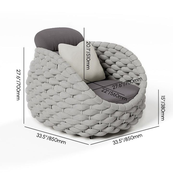 Wavy Outdoor Sofa set with Swivel Chair
