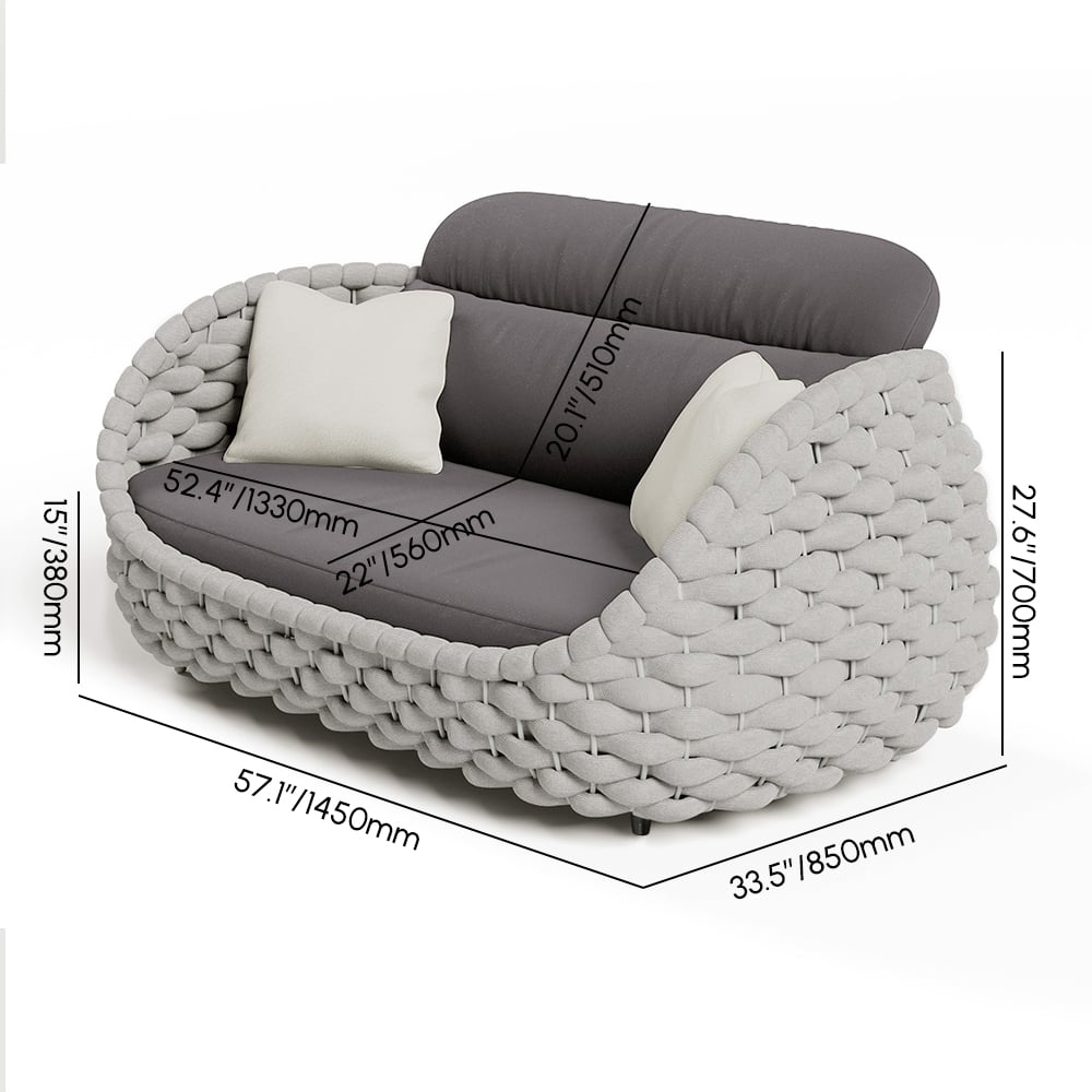 Wavy Outdoor Sofa set with Swivel Chair