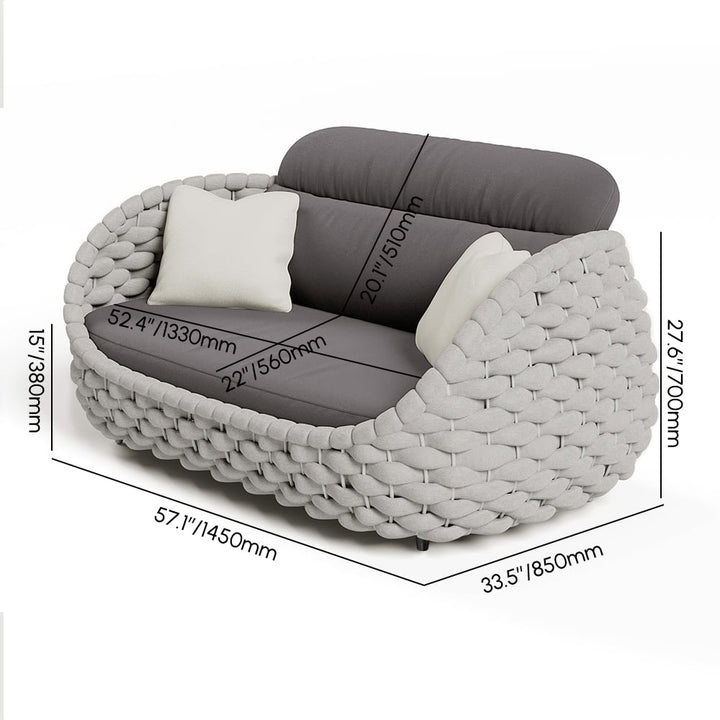 Wavy Outdoor Sofa set with Swivel Chair