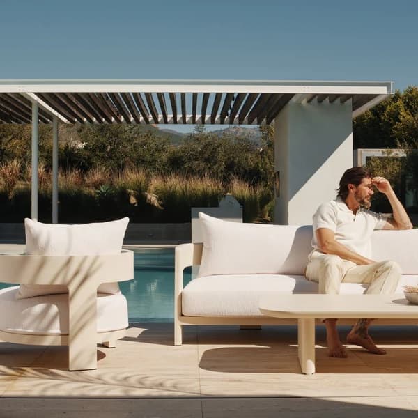 Caicos Sofa Bone, 3 Seater - Andrew Martin