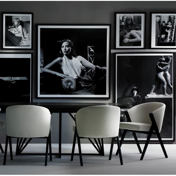 Ciri Dining Chair, Dining Chair, Black/White/Light Neutral - Andrew Martin
