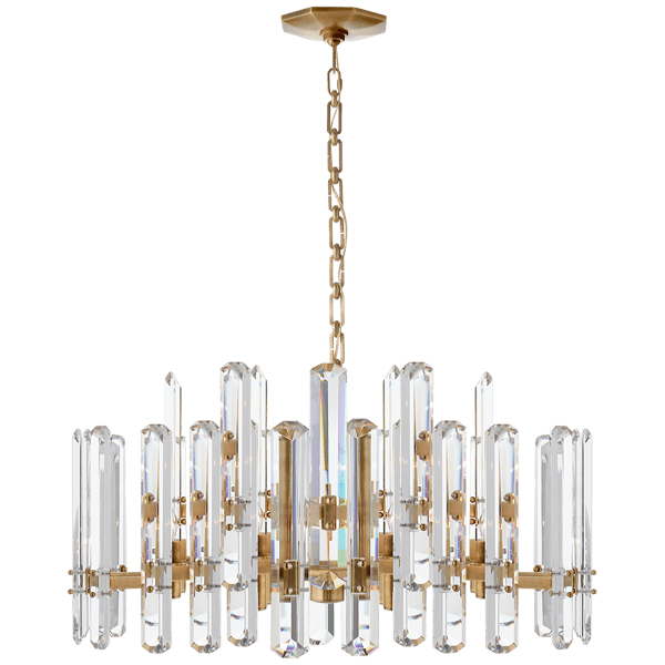 Bonnington Chandelier Brass, Chandelier, Large, Hand-Rubbed Antique Brass - Andrew Martin