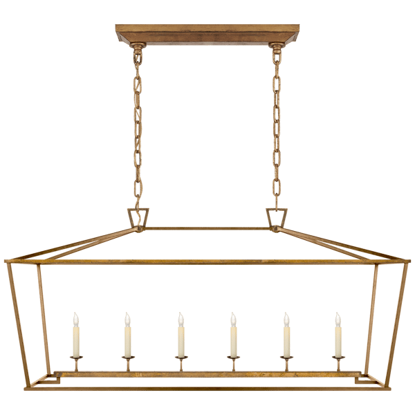 Darlana Medium Iron, Linear Pendant Light, Medium, Gilded Iron - Andrew Martin