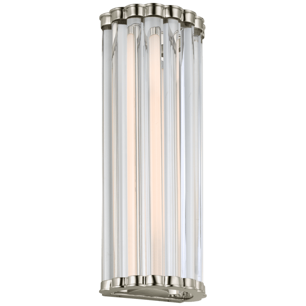 Kean Wall Light Nickel, Wall Light, Small, Polished Nickel / Clear Glass - Andrew Martin