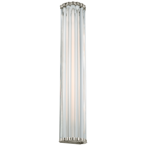 Kean Wall Light Nickel, Wall Light, Large, Polished Nickel / Clear Glass - Andrew Martin