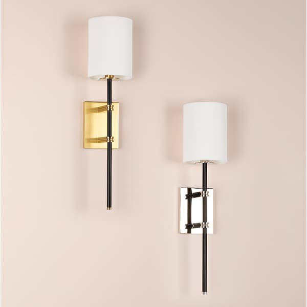 Denise Wall Light Nickel, Wall Light, Polished Nickel/Black - Andrew Martin